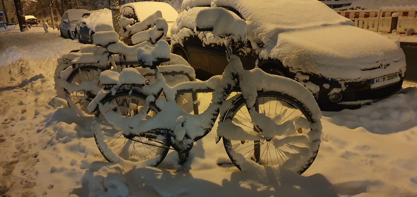 Зимние пейзажи велосипедов 